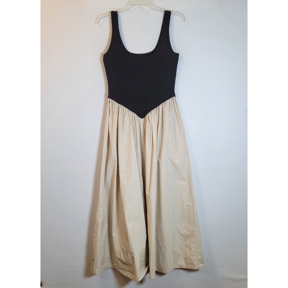 Ronny Kobo Womens Drop Waist Knit Tank Midi Dress Size Medium Tan Sundress - Picture 6 of 9